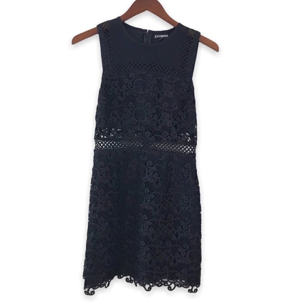 Express lace sheath dress
